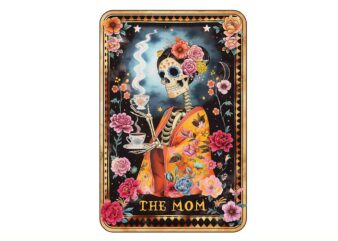 The Mom Sugar Skull Tarot Card PNG
