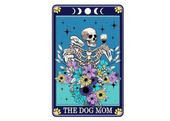 The Dog Mom Tarot Card PNG t shirt designs for sale