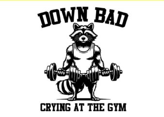 Raccoon Down Bad Crying At The Gym SVG