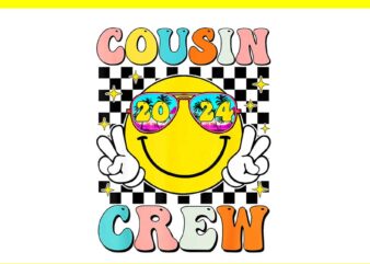 Groovy Cousin Crew 2024 Summer Vacation Beach PNG