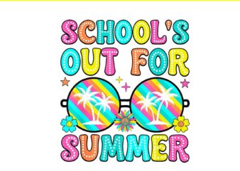 Schools Out For Summer PNG, Last Day Of School Teacher PNG t shirt template vector
