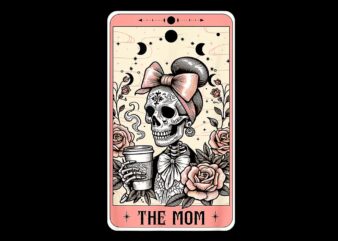 The Mom Skeleton Tarot Card PNG t shirt designs for sale