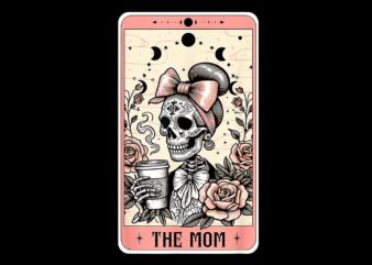 The Mom Skeleton Tarot Card PNG