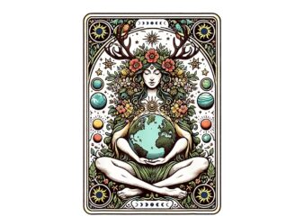 Gaia Greek Goddess Pagan Mother Earth Nature Tarot Card PNG