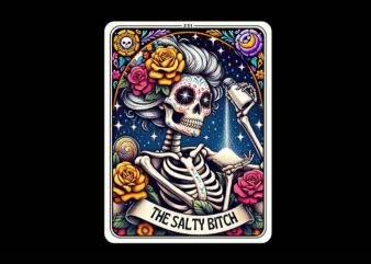 The Salty Bitch Tarot Card The Mom Skeleton PNG
