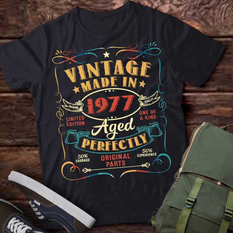 Vintage 50th Birthday Decorations Men Funny 1977 50 Birthday T-Shirt ltsp