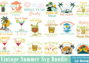Vintage Summer T-shirt Bundle Vintage Summer Svg Bundle