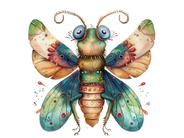 Cute funny cartoon butterfly t shirt vector file