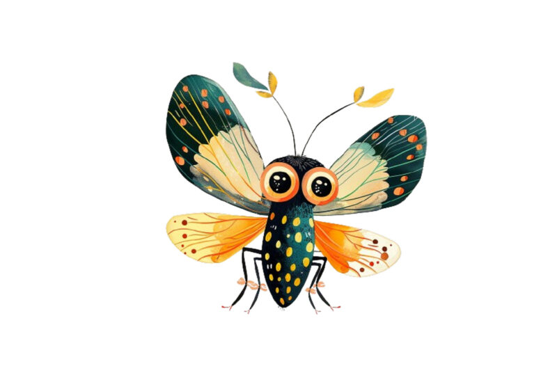 Cute Funny Cartoon Butterfly