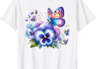alzheimer Viola floral pansy dementi alzheimer’s awareness T-Shirt