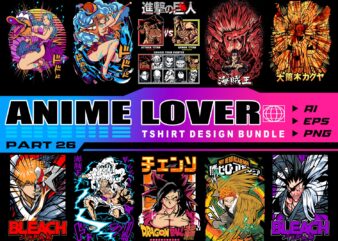 Populer anime lover part 26 tshirt design bundle illustration