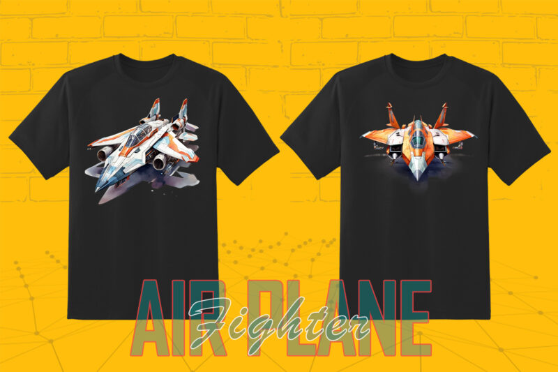 20 Fighter Plane T-shirt Illustration Clipart Bundle