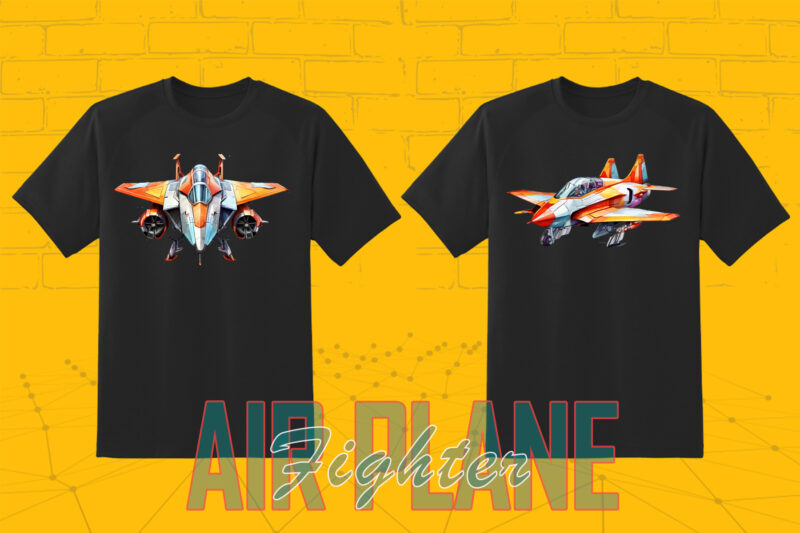 20 Fighter Plane T-shirt Illustration Clipart Bundle