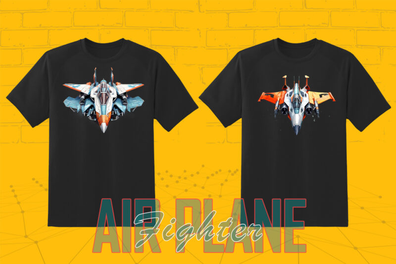 100 Fighter Plane T-shirt Design Illustration Clipart Big Bundle for POD