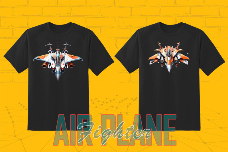100 Fighter Plane T-shirt Design Illustration Clipart Big Bundle for POD