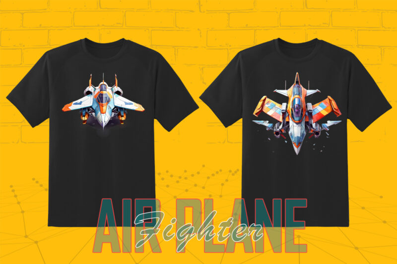 100 Fighter Plane T-shirt Design Illustration Clipart Big Bundle for POD