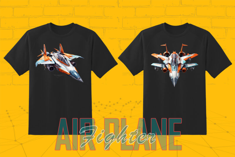 100 Fighter Plane T-shirt Design Illustration Clipart Big Bundle for POD
