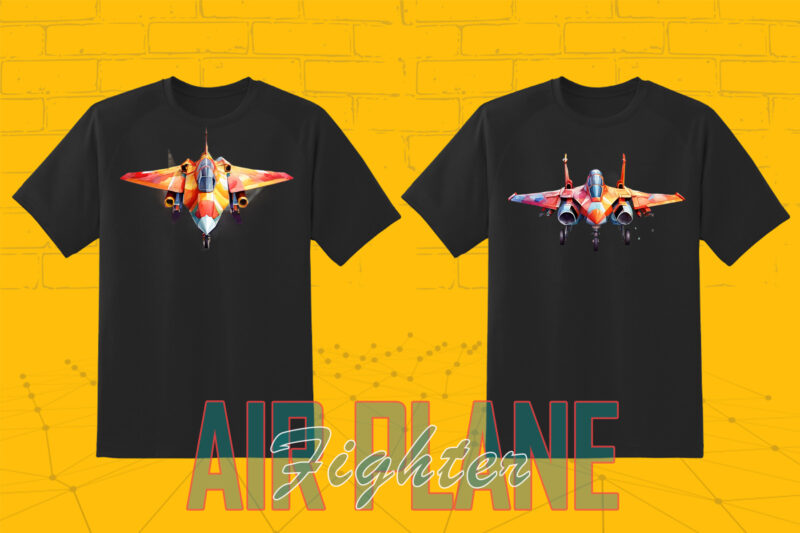 100 Fighter Plane T-shirt Design Illustration Clipart Big Bundle for POD
