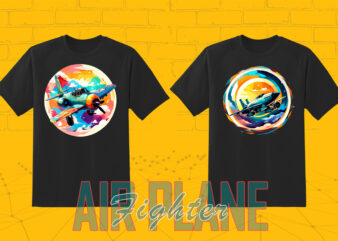 20 Retro Fighter Plane T-shirt Illustration Clipart Bundle for Trendy T-Shirt Designs