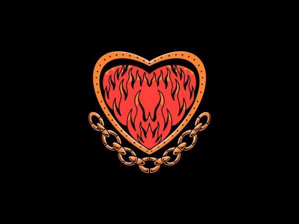 Flaming love t shirt graphic design