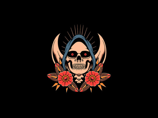 Grim reaper t shirt design template