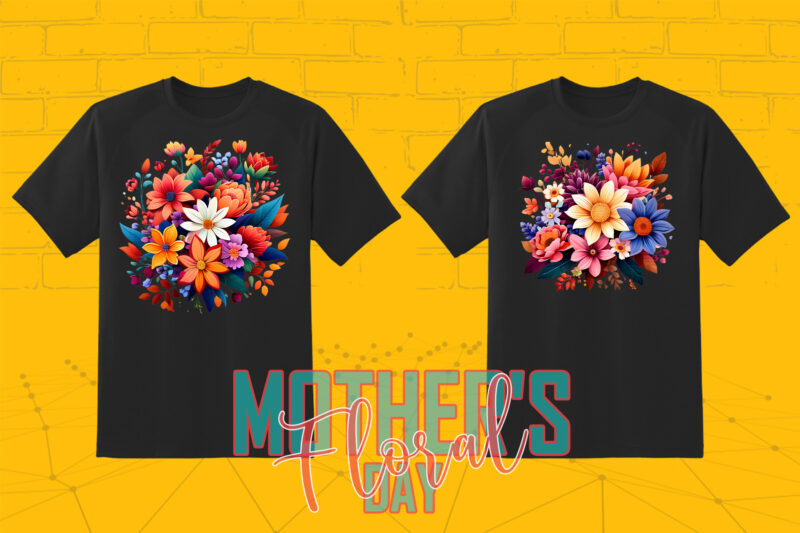 20 Flourish Mothers Day T-shirt Illustration Clipart Bundle