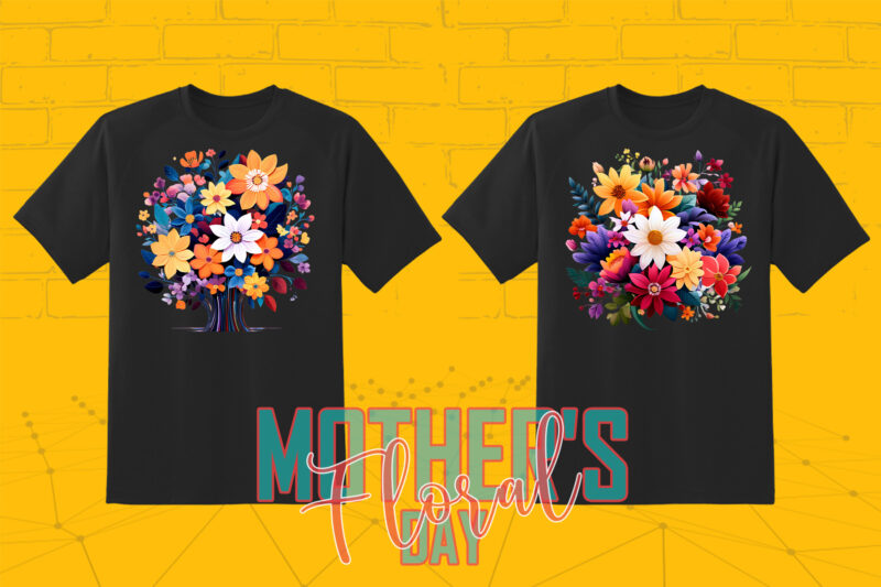 20 Flourish Mothers Day T-shirt Illustration Clipart Bundle