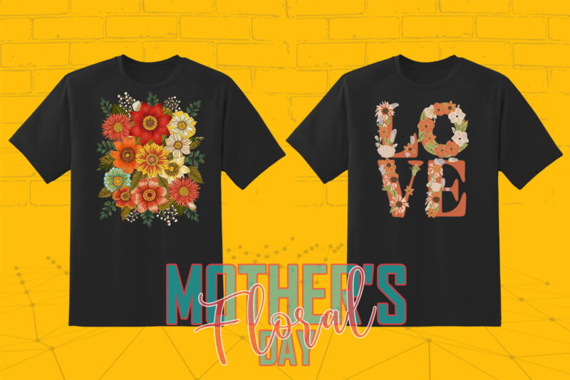 Flourish Mother’s Day 20 T-shirt Illustration Clipart Bundle crafted for Print on Demand websites