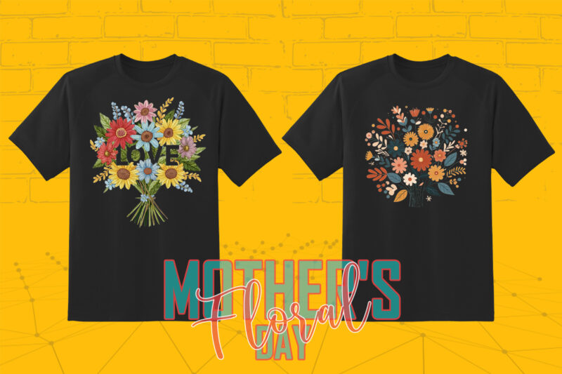 Flourish Mother’s Day 20 T-shirt Illustration Clipart Bundle crafted for Print on Demand websites