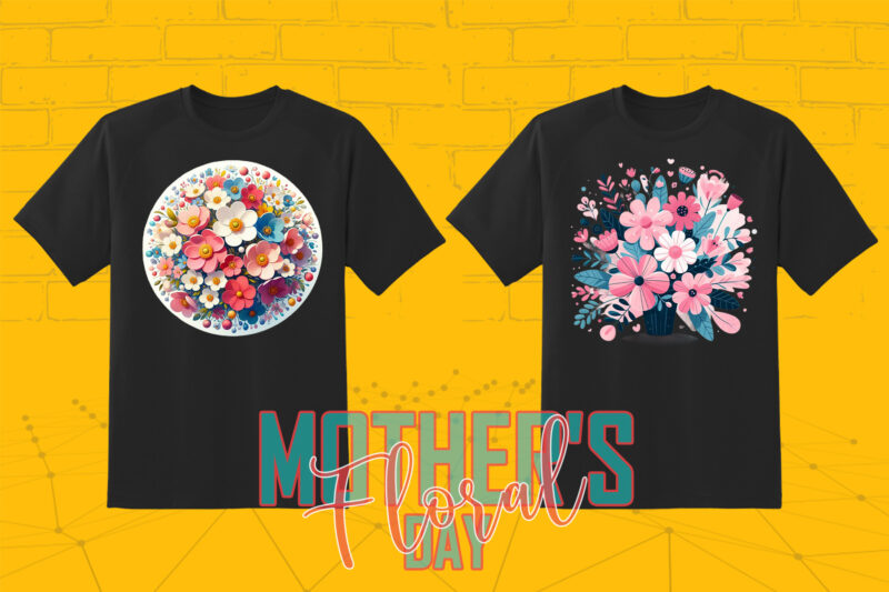 Flourish Mother’s Day 20 T-shirt Illustration Clipart Bundle crafted for Print on Demand websites