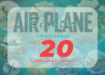 20 watercolour airplane lover t-shirt illustration bundle design perfection lover dog clipart for print on demand business