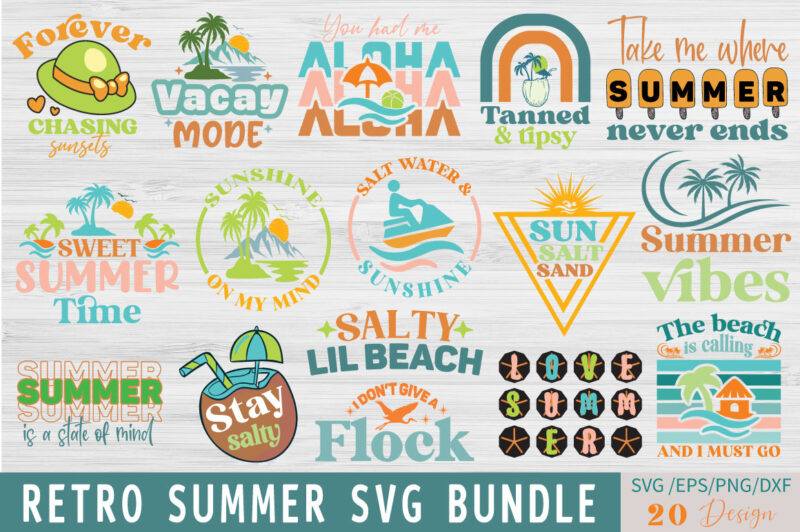 Retro Summer T-shirt Bundleretro Retro Summer Svg Bundle