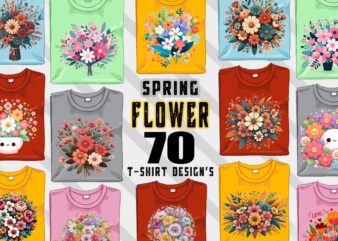 70 flourish spring t-shirt illustration clipart bundle crafted for t-shirt design