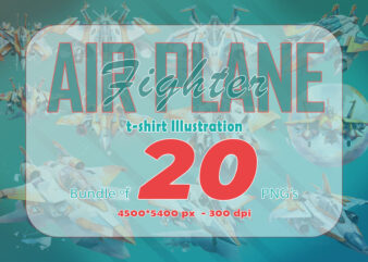 20 retro fighter plane t-shirt illustration clipart bundle for trendy t-shirt designs