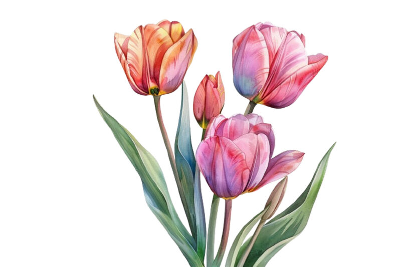 watercolor Spring Tulip clipart