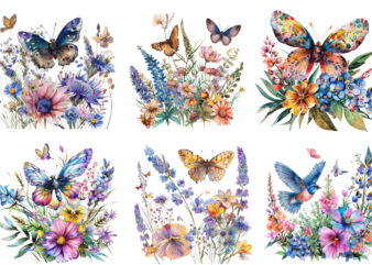 Wildflowers with Winged Animal