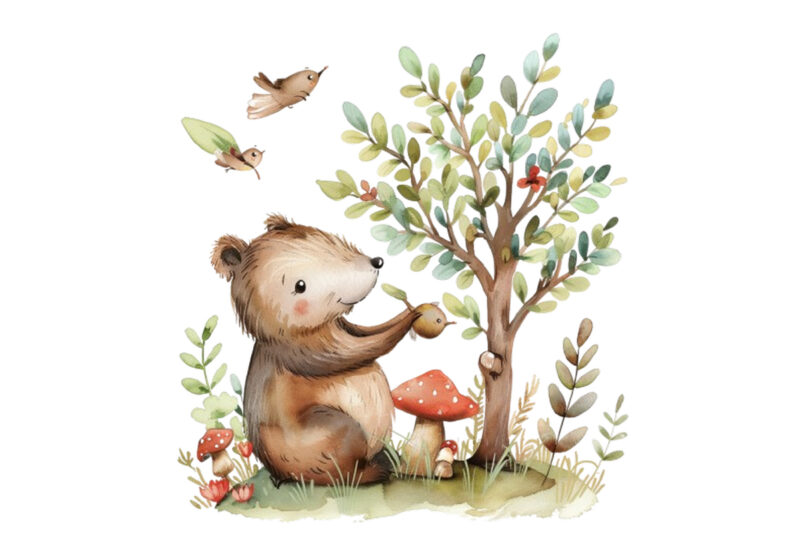 watercolor Woodland Animal clipart