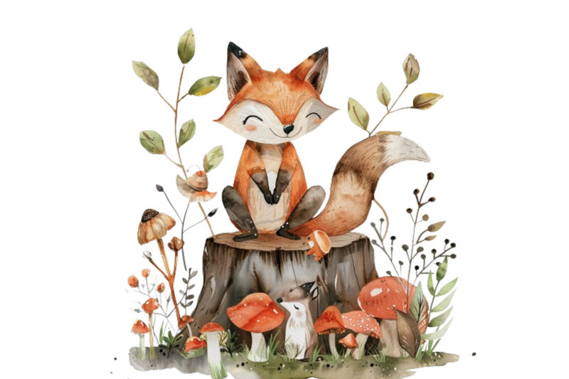 watercolor Woodland Animal clipart