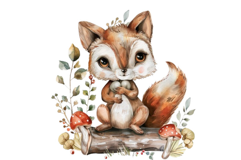 watercolor Woodland Animal clipart