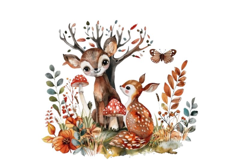 watercolor Woodland Animal clipart