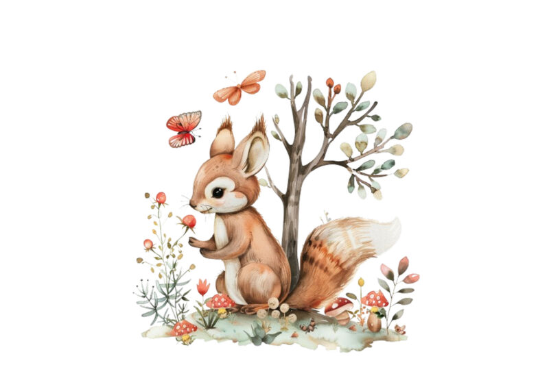 watercolor Woodland Animal clipart