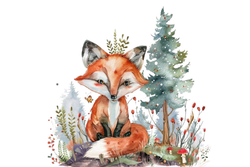 watercolor Woodland Animal clipart