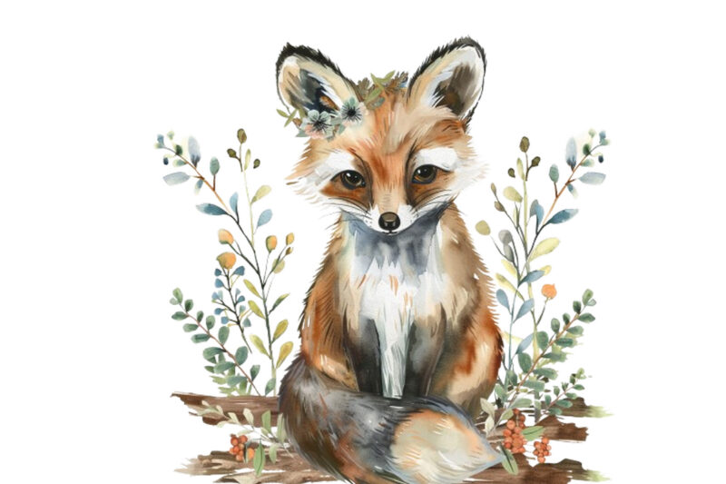 watercolor Woodland Animal clipart