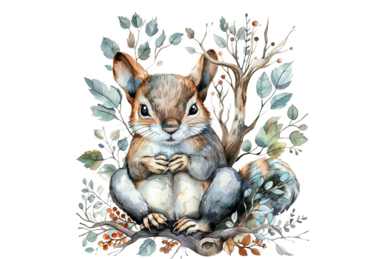 watercolor Woodland Animal clipart