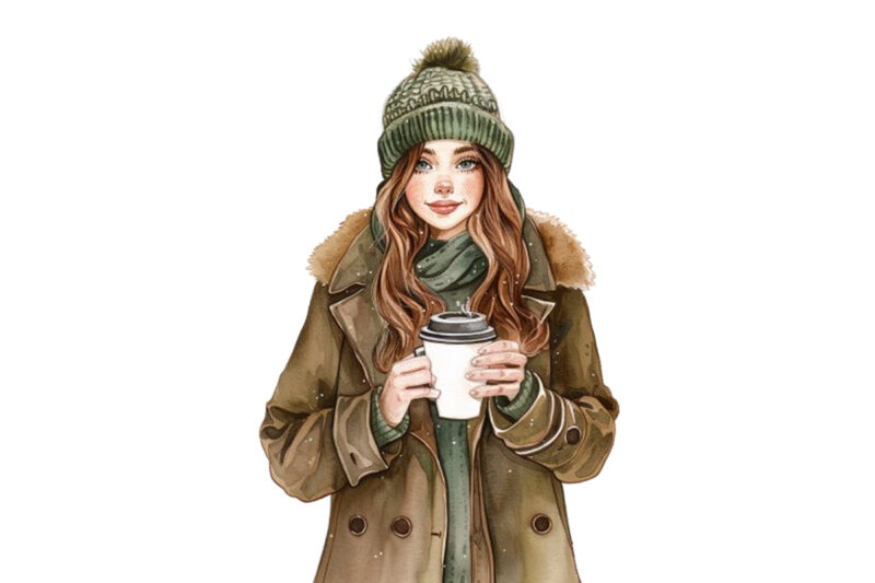 watercolor cartoon women fashion