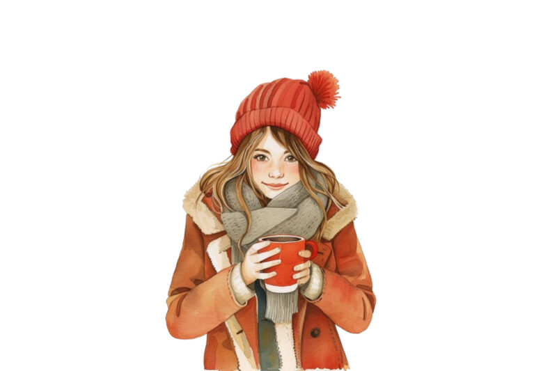 watercolor cartoon women fashion