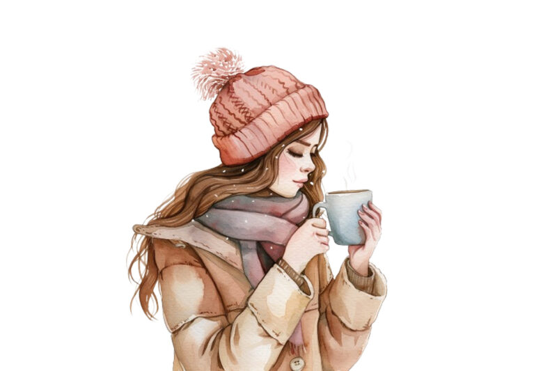 watercolor cartoon women fashion