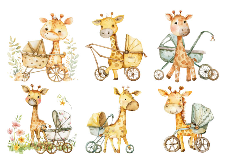watercolor Peeking cute nursery cartoon