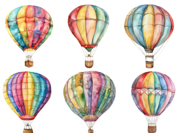 Watercolor funny hot air balloon clipart t shirt design for sale
