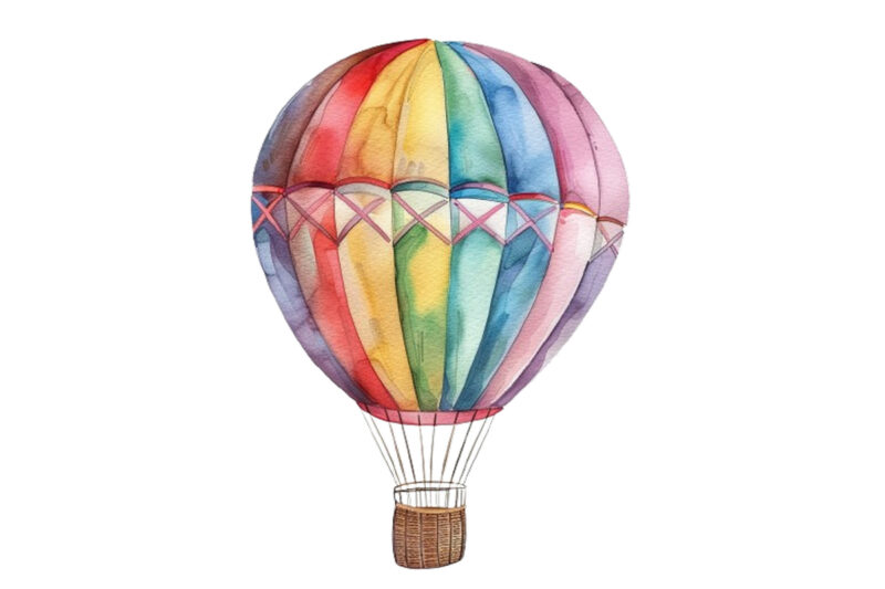 watercolor funny Hot Air Balloon Clipart